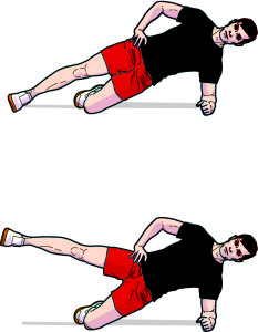 kneeling side plank and leg lift exercise